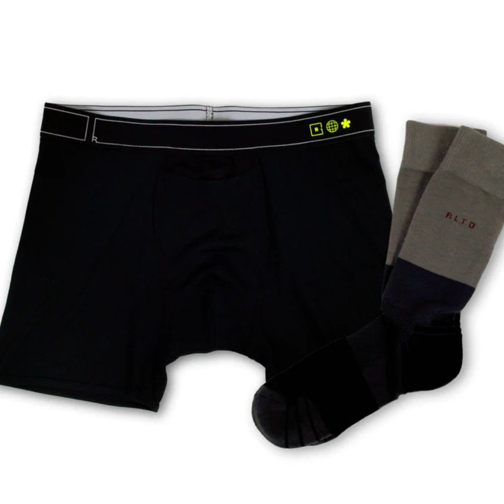 Black Modal Boxer Briefs & Cotton Socks SET